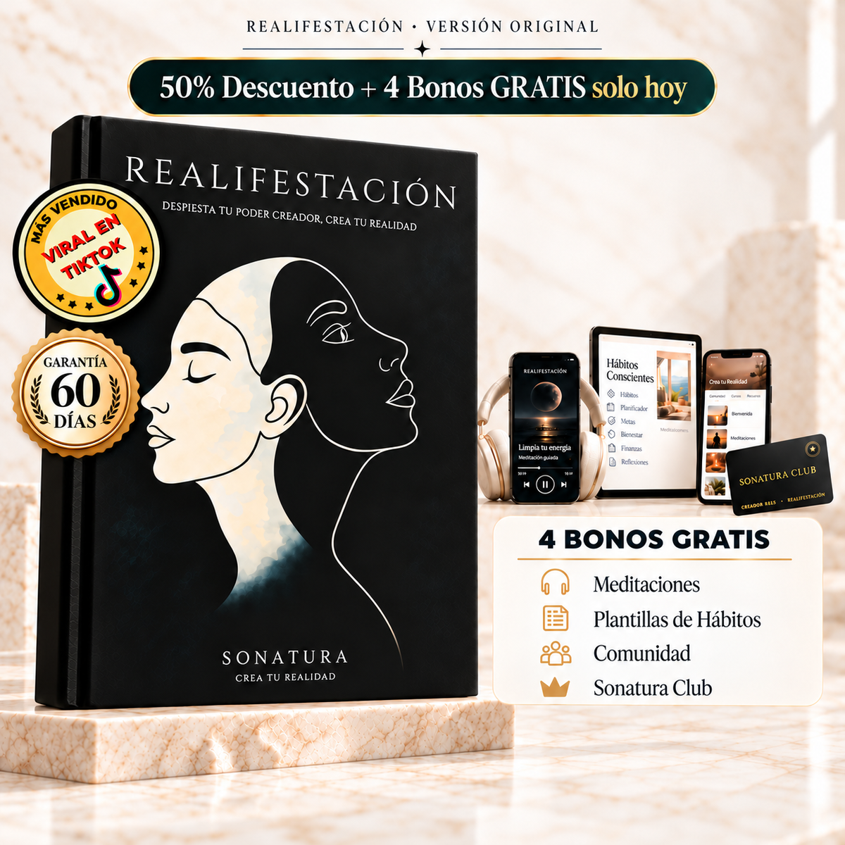 Libro Realifestación Digital + Sonatura Club y Bonos